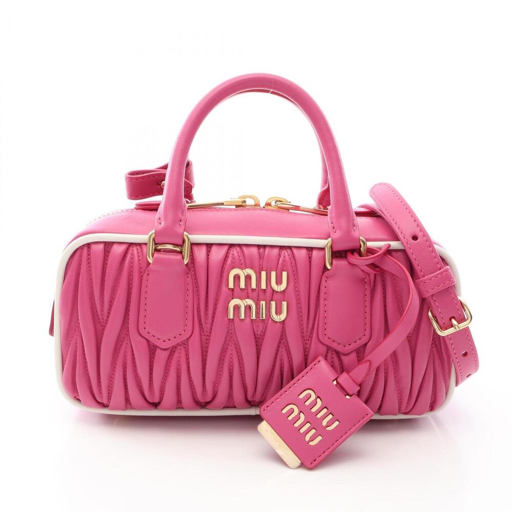 Miu Miu Miu MATELASSE 2-Way Handbag, Leather, Women's, Pink, 5BB142